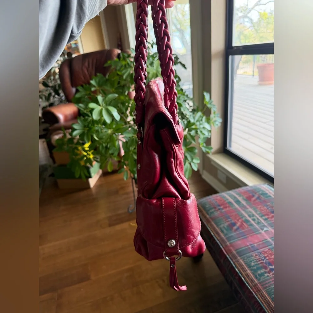 Francesco Biasia Red Leather Handbag Satchel Purse: MINT condition 💄👠 - Picture 3 of 9